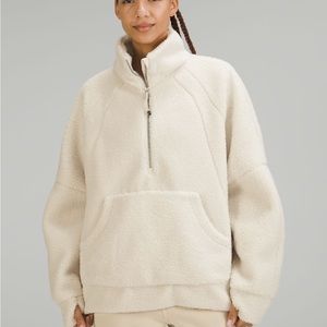 Lululemon Scuba Fleece Oversize Half Zip in White Opal XS/S